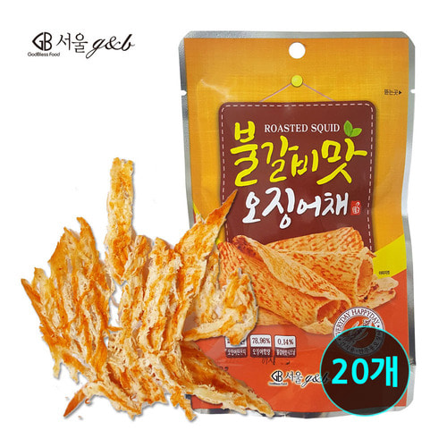 서울지앤비 불갈비맛 불갈비오징어채 18g X 20개 간식