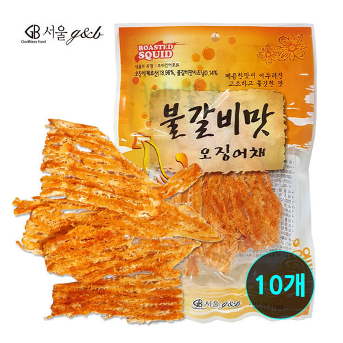 서울지앤비 불갈비맛 불갈비오징어채 32g X 10개 간식